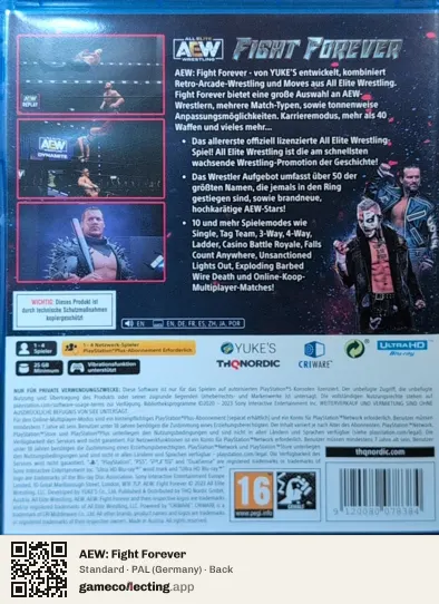 AEW: Fight Forever PlayStation 5, Germany box back