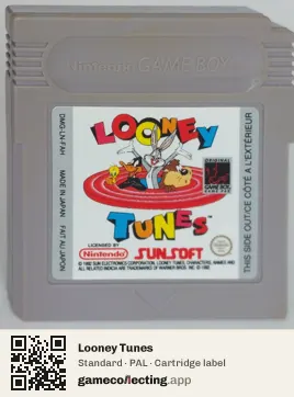 Looney Tunes Game Boy, PAL cartridge label