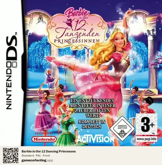 Barbie in the 12 Dancing Princesses Nintendo DS, PAL box front