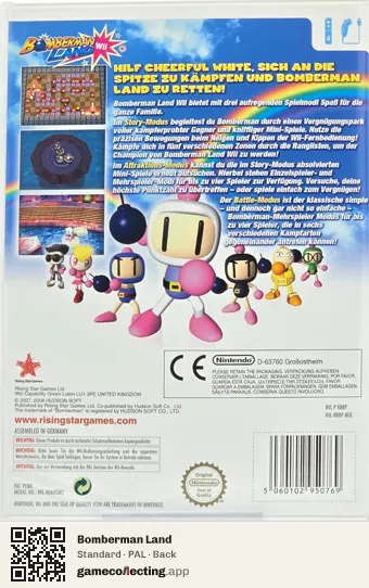 Bomberman Land Nintendo Wii, PAL box back