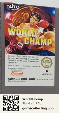 World Champ Nintendo Entertainment System, PAL cartridge label