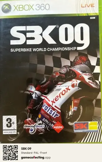 SBK 09 Xbox 360, PAL box front