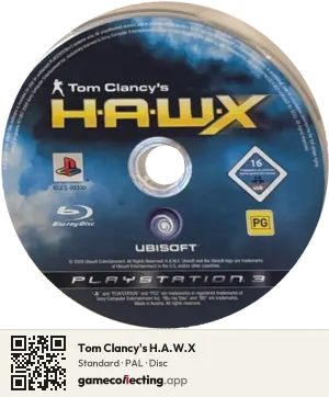 Tom Clancy's H.A.W.X PlayStation 3, PAL disc