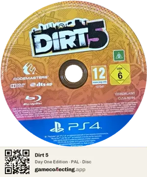 Dirt 5 PlayStation 4, PAL disc