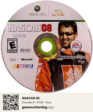 NASCAR 08 Xbox 360, NTSC disc
