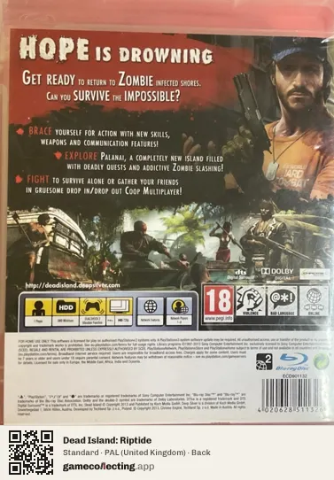 Dead Island: Riptide PlayStation 3, United Kingdom box back