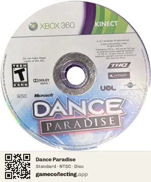 Dance Paradise Xbox 360, NTSC disc
