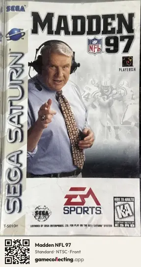 Madden NFL 97 Sega Saturn, NTSC box front