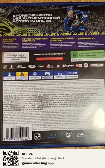 NHL 24 PlayStation 4, Germany box back