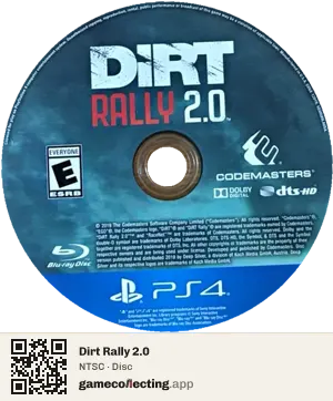 Dirt Rally 2.0 PlayStation 4, NTSC disc