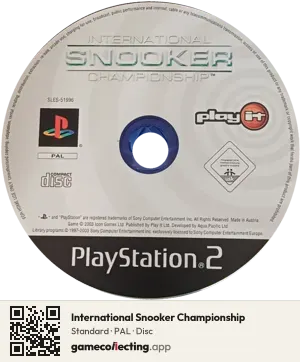 International Snooker Championship PlayStation 2, PAL disc