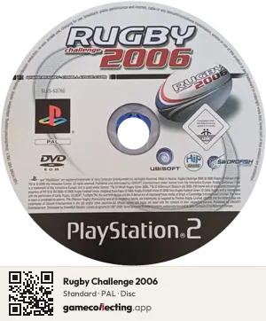 Rugby Challenge 2006 PlayStation 2, PAL disc