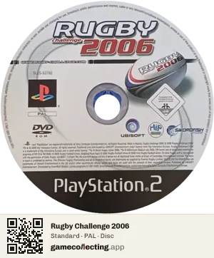 Rugby Challenge 2006 PlayStation 2, PAL disc
