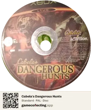 Cabela's Dangerous Hunts Xbox, PAL disc