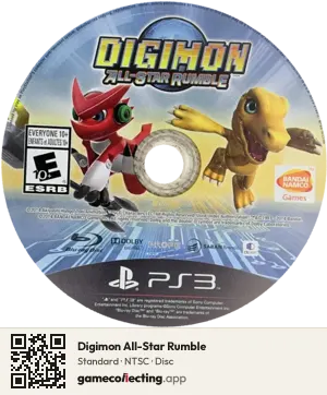 Digimon All-Star Rumble PlayStation 3, NTSC disc