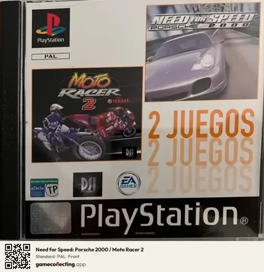 Need for Speed: Porsche 2000 / Moto Racer 2 PlayStation, PAL box front