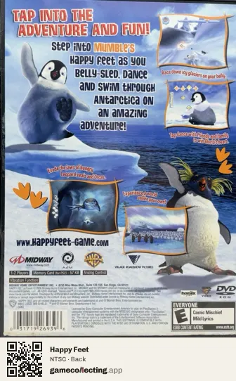 Happy Feet PlayStation 2, NTSC box back