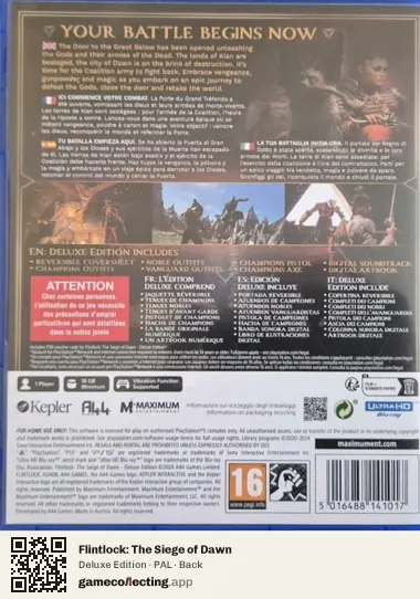 Flintlock: The Siege of Dawn PlayStation 5, PAL box back