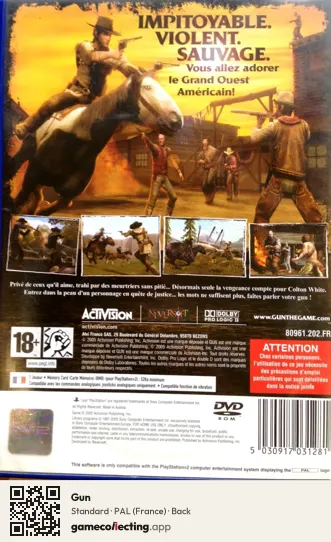 Gun PlayStation 2, France box back