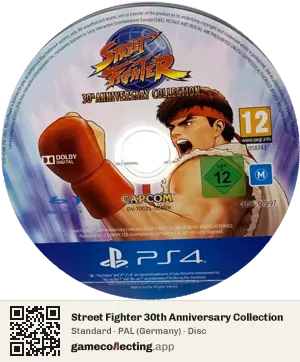 Street Fighter 30th Anniversary Collection PlayStation 4, PAL disc