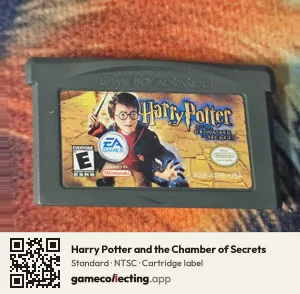 Harry Potter and the Chamber of Secrets Game Boy Advance, NTSC cartridge label