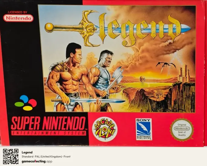 Legend Super Nintendo Entertainment System, United Kingdom box front