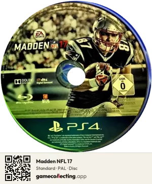Madden NFL 17 PlayStation 4, PAL disc