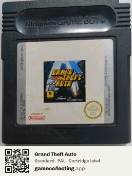 Grand Theft Auto Game Boy Color, PAL cartridge label