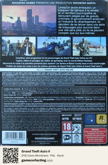 Grand Theft Auto V Computer, PAL box back