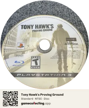 Tony Hawk's Proving Ground PlayStation 3, NTSC disc