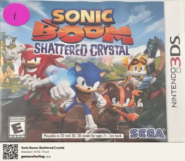 Sonic Boom: Shattered Crystal Nintendo 3DS, NTSC box front