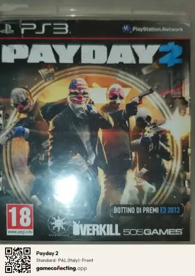 Payday 2 PlayStation 3, Italy box front