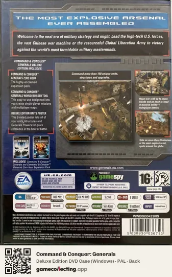 Command & Conquer: Generals Computer, PAL box back