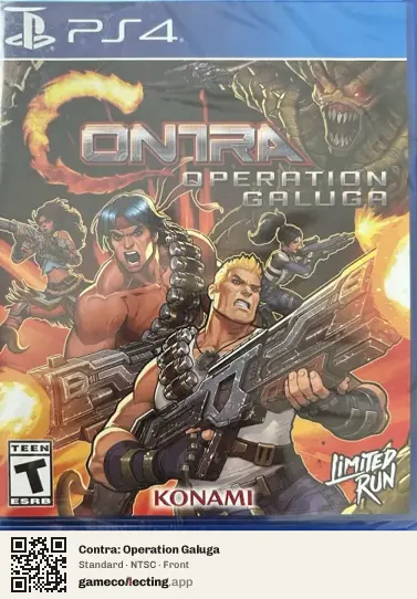 Contra: Operation Galuga PlayStation 4, NTSC box front