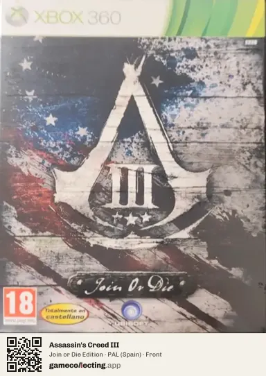Assassin's Creed III Xbox 360, Spain box front