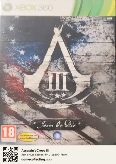 Assassin's Creed III Xbox 360, Spain box front