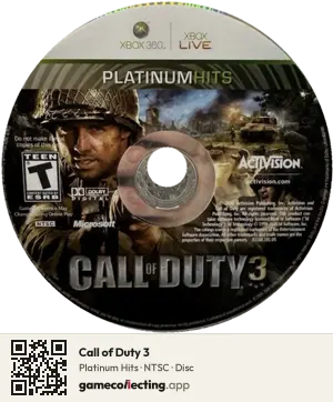 Call of Duty 3 Xbox 360, NTSC disc