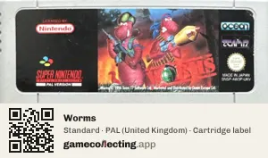 Worms Super Nintendo Entertainment System, PAL cartridge label