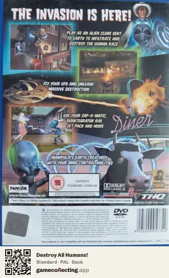 Destroy All Humans! PlayStation 2, PAL box back