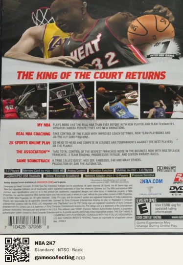 NBA 2K7 PlayStation 2, NTSC box back