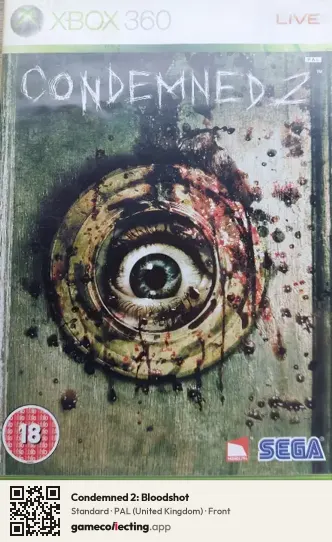 Condemned 2: Bloodshot Xbox 360, United Kingdom box front