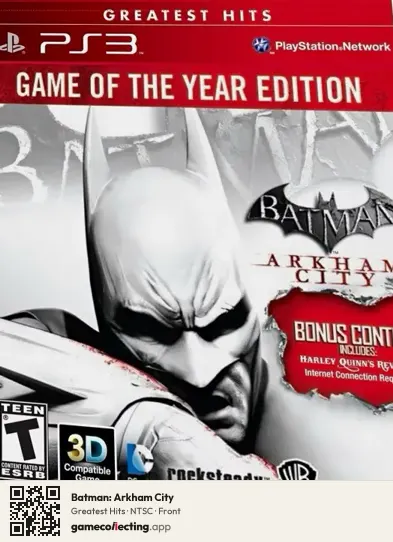 Batman: Arkham City PlayStation 3, NTSC box front