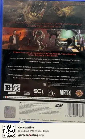 Constantine PlayStation 2, Italy box back