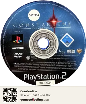 Constantine PlayStation 2, PAL disc