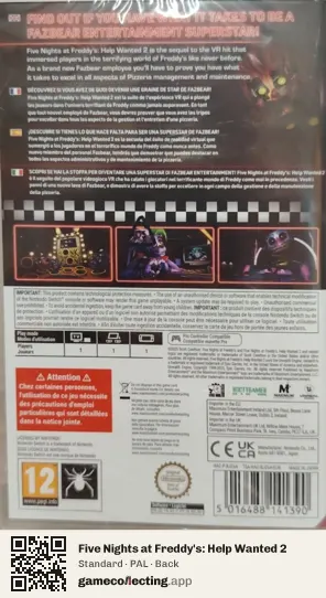 Five Nights at Freddy's: Help Wanted 2 Nintendo Switch, PAL box back