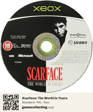 Scarface: The World Is Yours Xbox, PAL disc
