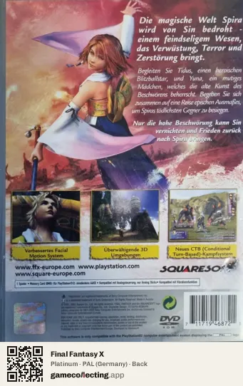 Final Fantasy X PlayStation 2, Germany box back
