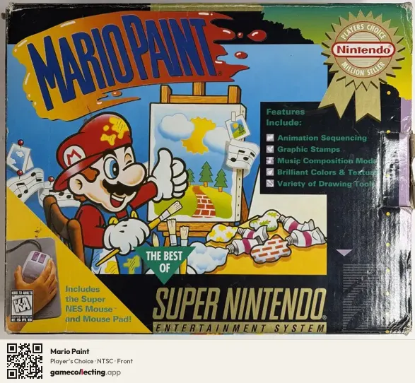 Mario Paint Super Nintendo Entertainment System, NTSC box front