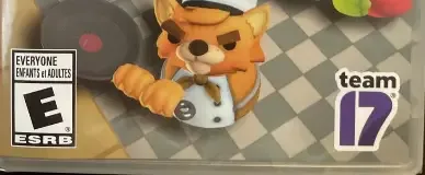 Overcooked!, the ESRB box on its front