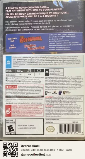 Overcooked! Nintendo Switch, NTSC box back